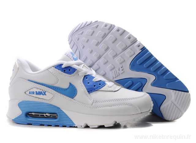 Air Max 90 Chaussures Blanc Et Bleu